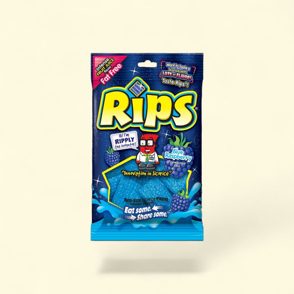 Rips Blue Raspberry Bite Size Gummy Candy — authentic US product shipped worldwide by Treatspree