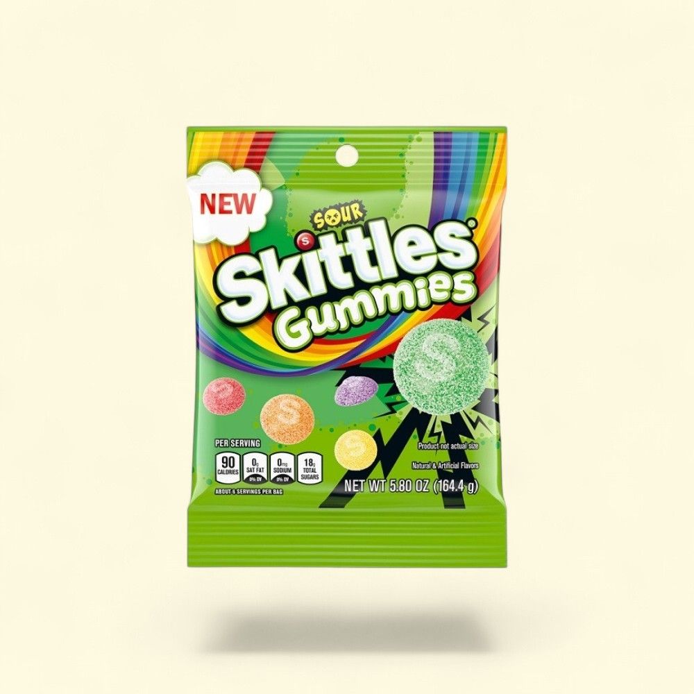 Skittles Sour Gummies Candy Bag 5.8oz — authentic US product shipped worldwide by Treatspree
