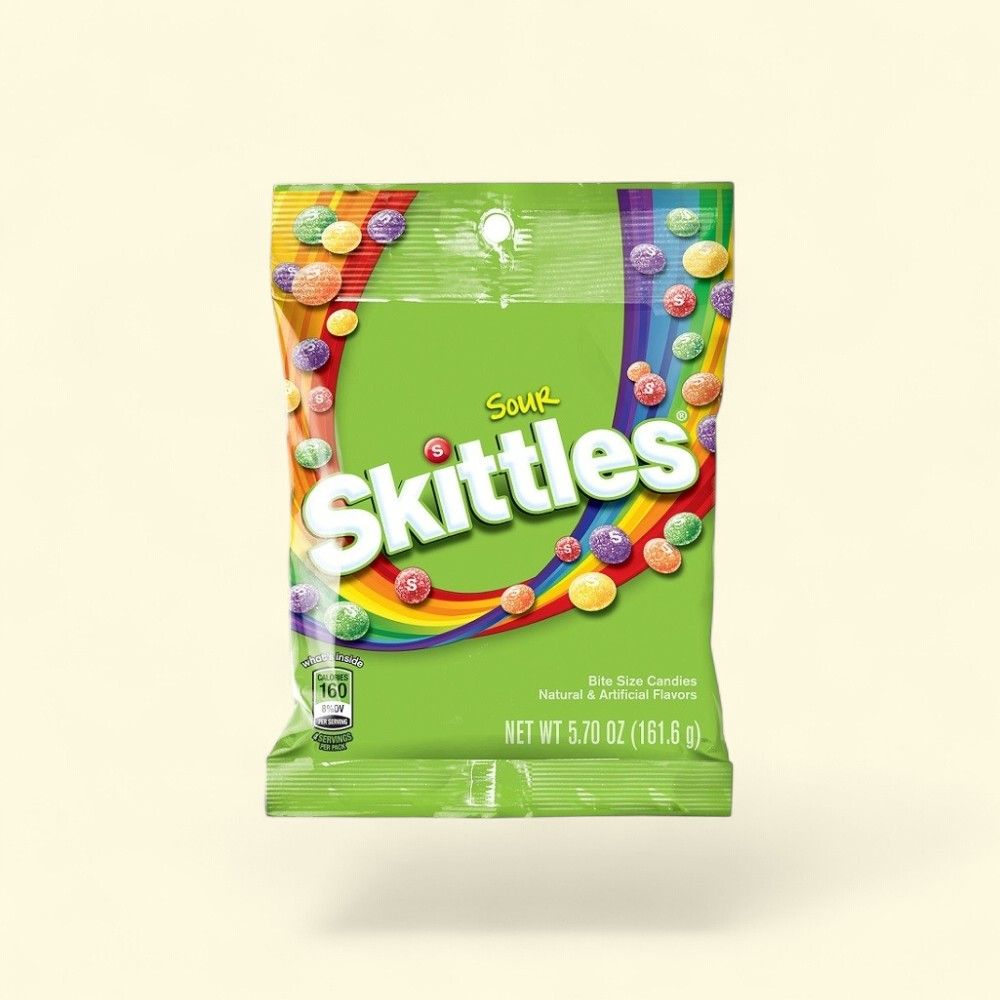 SKITTLES Sour Chewy Candy - Hanging Bag 5.7oz (161g) — authentic US product shipped worldwide by Treatspree