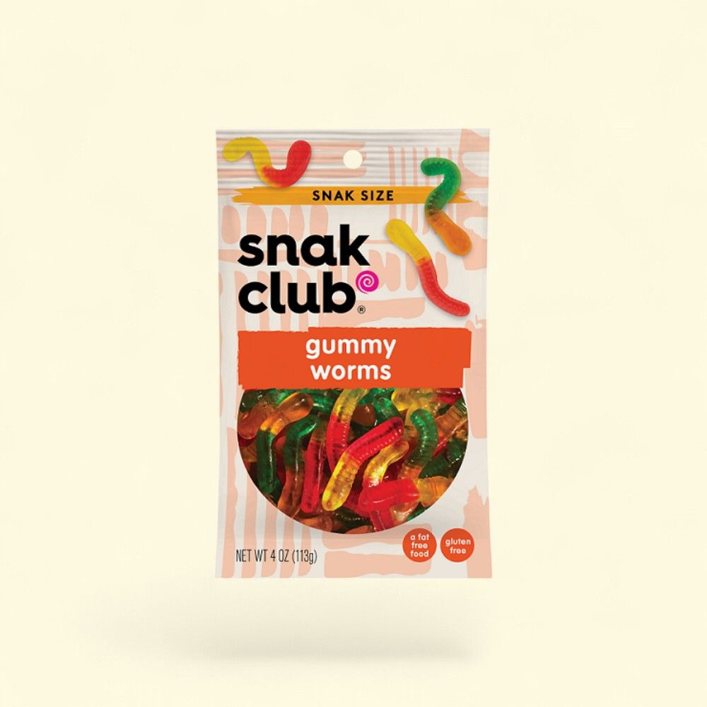 Snak Club Gummy Worms Snack Size, 4oz — authentic US product shipped worldwide by Treatspree