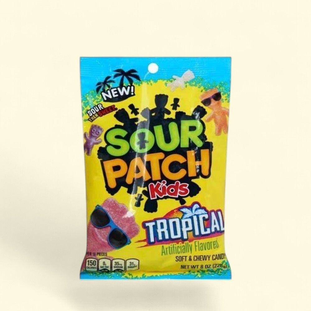 Sour Patch Kids Tropical Soft Candy (8oz) — authentic US product shipped worldwide by Treatspree