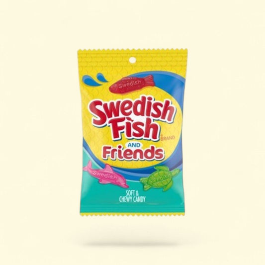 Swedish Fish & Friends Chewy Candy, 8.04oz — authentic US product shipped worldwide by Treatspree