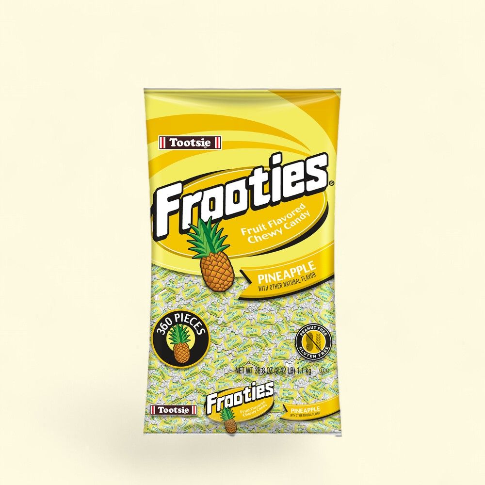 Tootsie Frooties Pineapple Chewy Candy Bulk Bag 38.8oz — authentic US product shipped worldwide by Treatspree