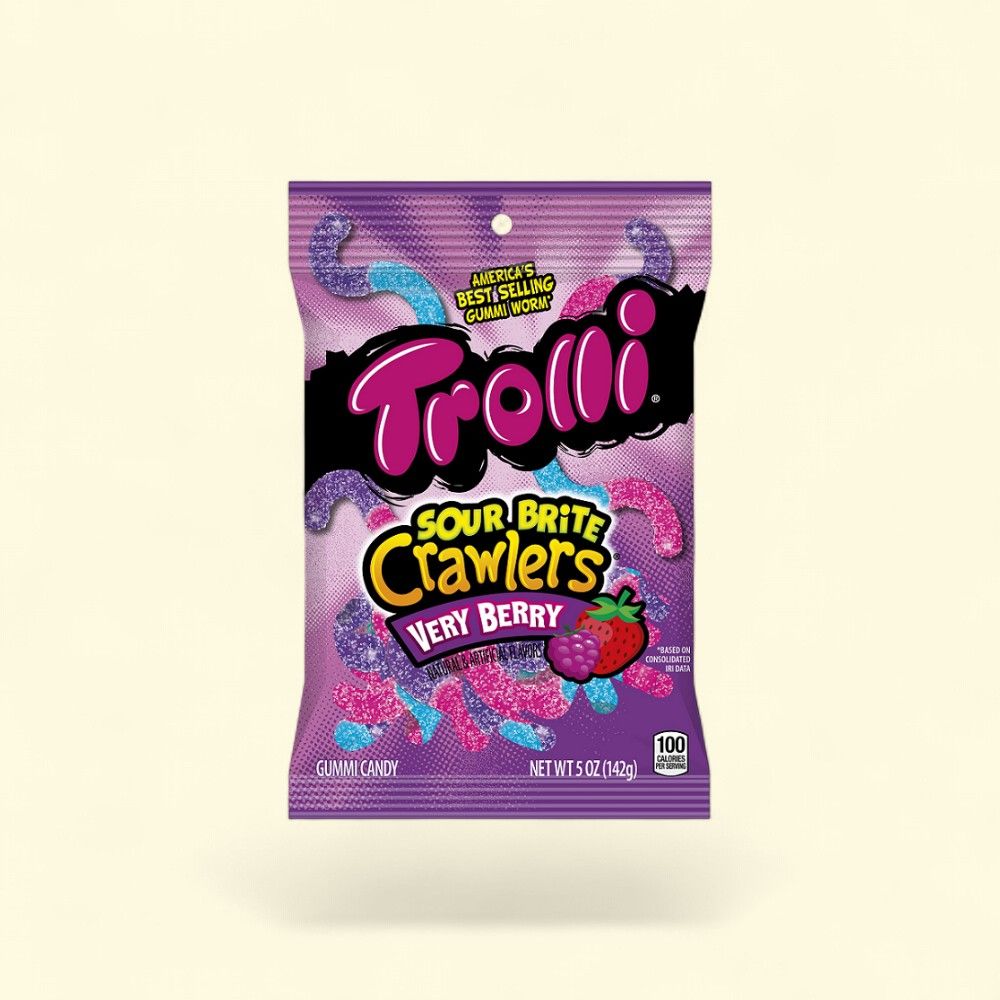 Trolli Sour Brite Crawlers Very Berry Gummy Candy 5oz — authentic US product shipped worldwide by Treatspree