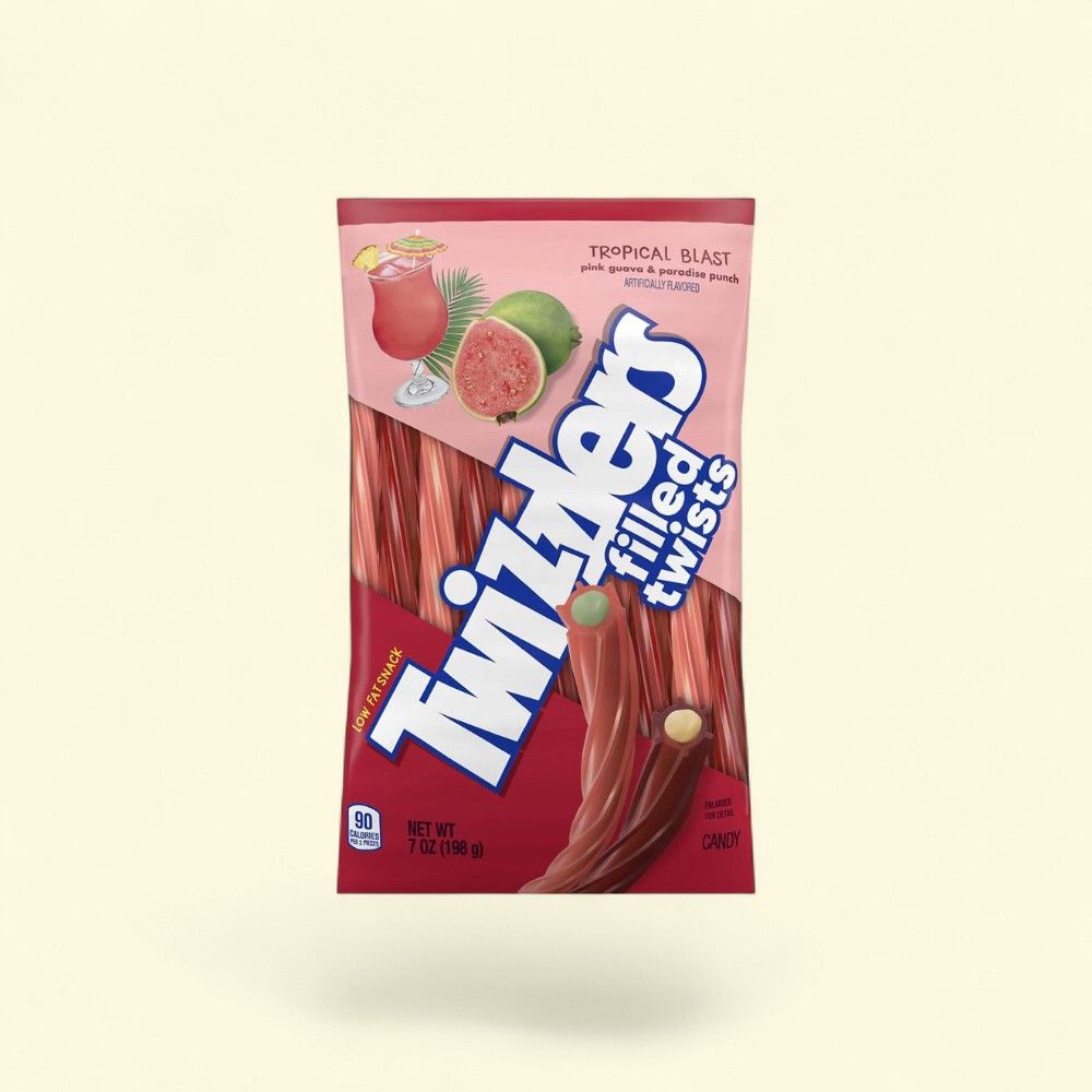 Twizzlers Tropical Blast Twist Chewy Candy - Pink Guava Paradise Punch 7oz — authentic US product shipped worldwide by Treatspree