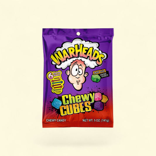 Warheads Chewy Cubes Sour Candy, 5oz (142g) — authentic US product shipped worldwide by Treatspree