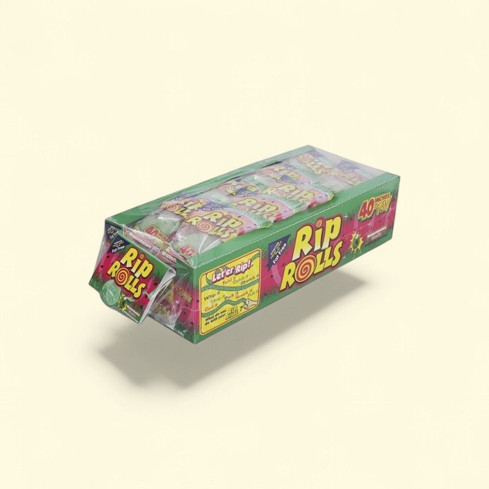 Rip Roll Watermelon Candy, 24 Count, 1.4 oz — authentic US product shipped worldwide by Treatspree