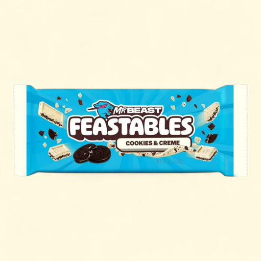 Feastables Cookies and Creme White Chocolate Bar, 2.1 oz (60g)