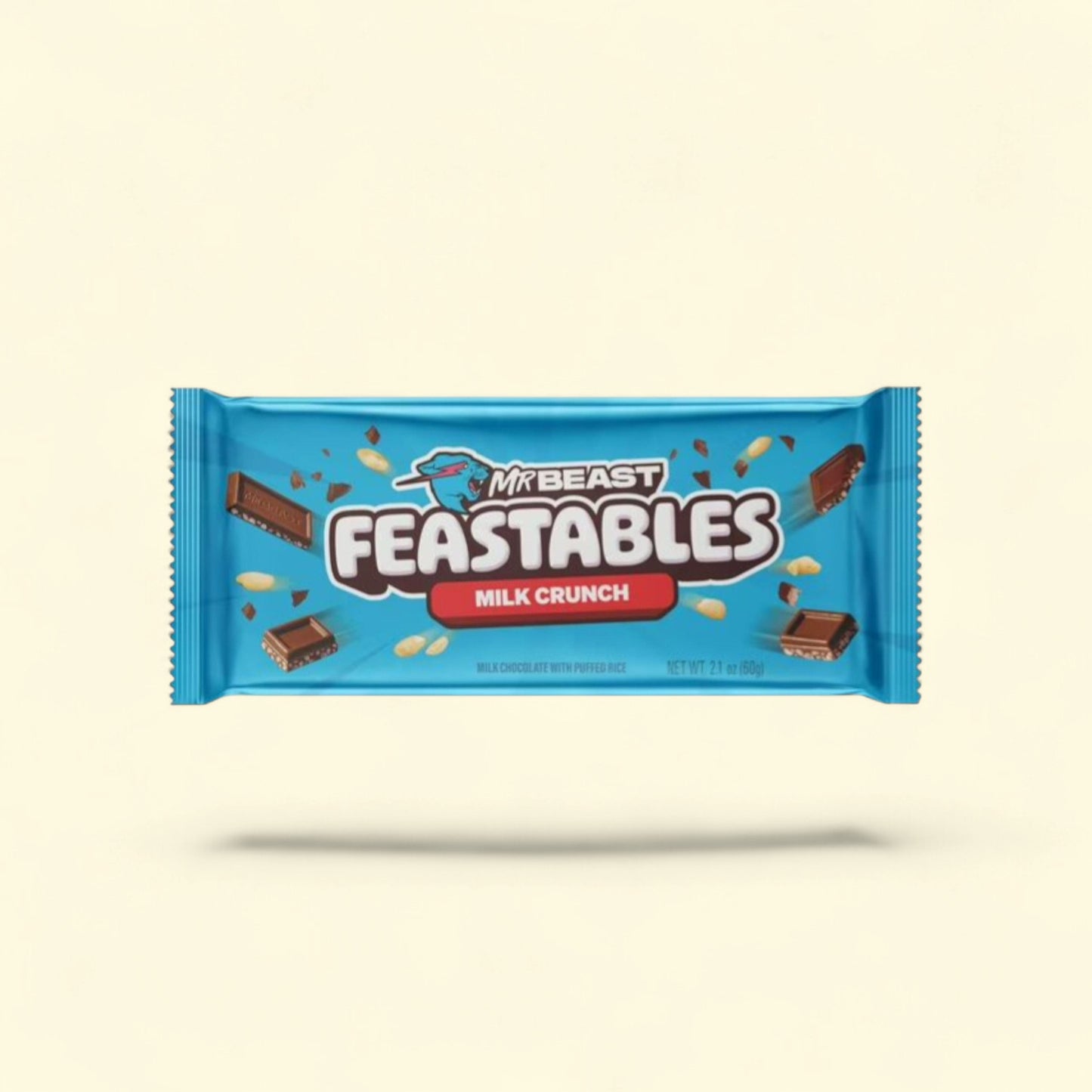 Feastables MrBeast Milk Chocolate Crunch Bar, 2.1 oz — authentic US product shipped worldwide by Treatspree