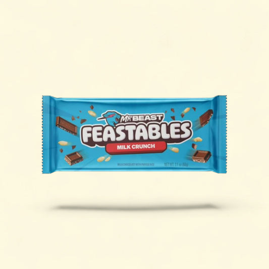 Feastables MrBeast Milk Chocolate Crunch Bar, 2.1 oz — authentic US product shipped worldwide by Treatspree