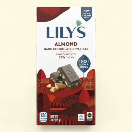 Lily's Almond Dark Chocolate Bar, 3 oz