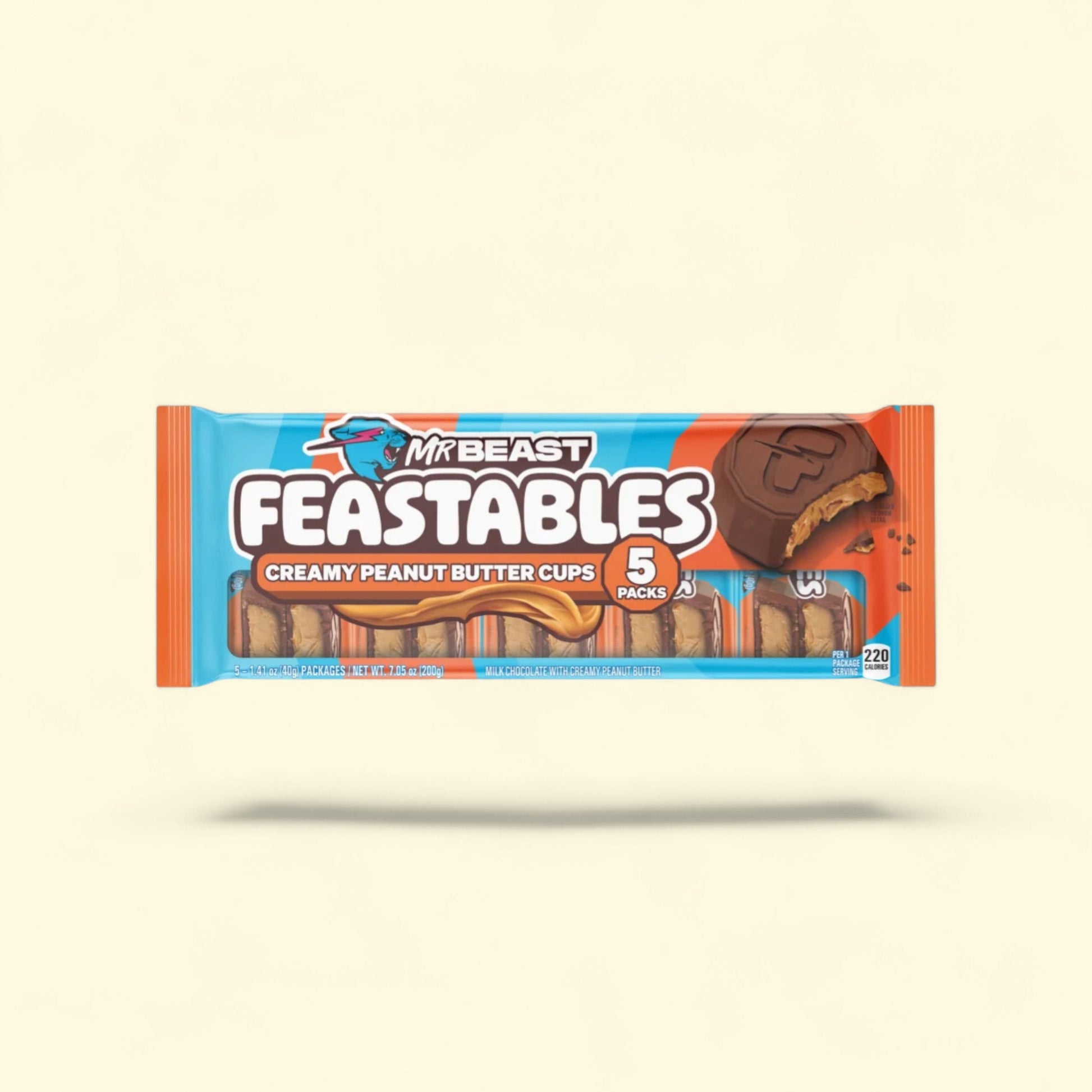 Feastables MrBeast Chocolate Peanut Butter Cups, 1.41 oz (40g), 5 C... — authentic US product shipped worldwide by Treatspree