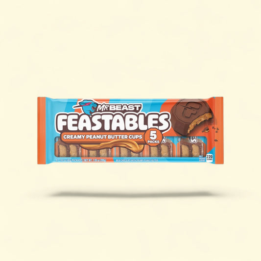 Feastables MrBeast Chocolate Peanut Butter Cups, 1.41 oz (40g), 5 C... — authentic US product shipped worldwide by Treatspree