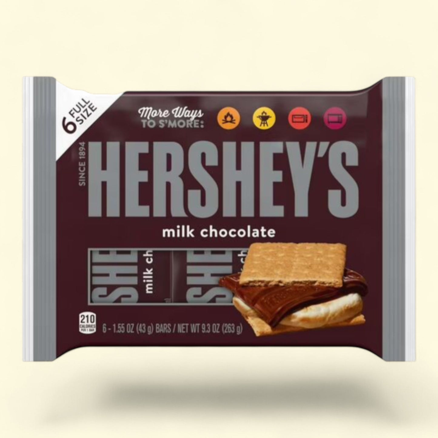 HERSHEY'S Milk Chocolate Candy Bars, 1.55 oz (6 Count)