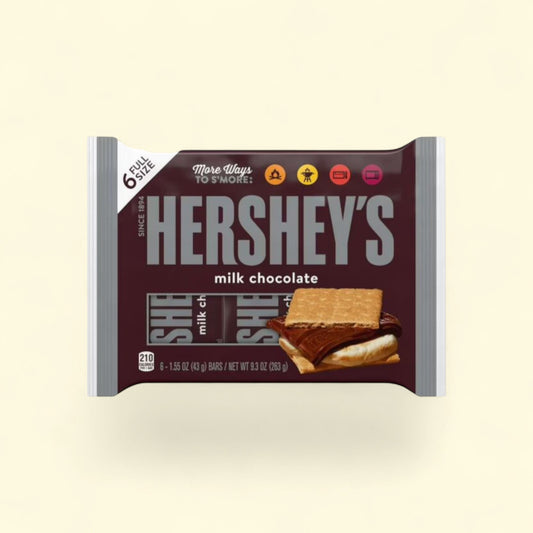 HERSHEY'S Milk Chocolate Candy Bars, 1.55 oz (6 Count) — authentic US product shipped worldwide by Treatspree