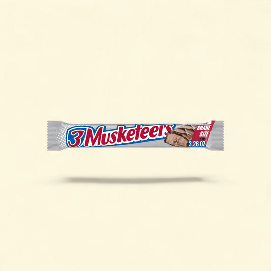 3 Musketeers Milk Chocolate Candy Bar, 3.28 oz — authentic US product shipped worldwide by Treatspree