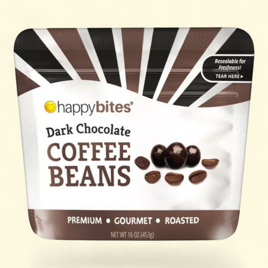 Happy Bites Dark Chocolate Covered Coffee Beans, 16 oz