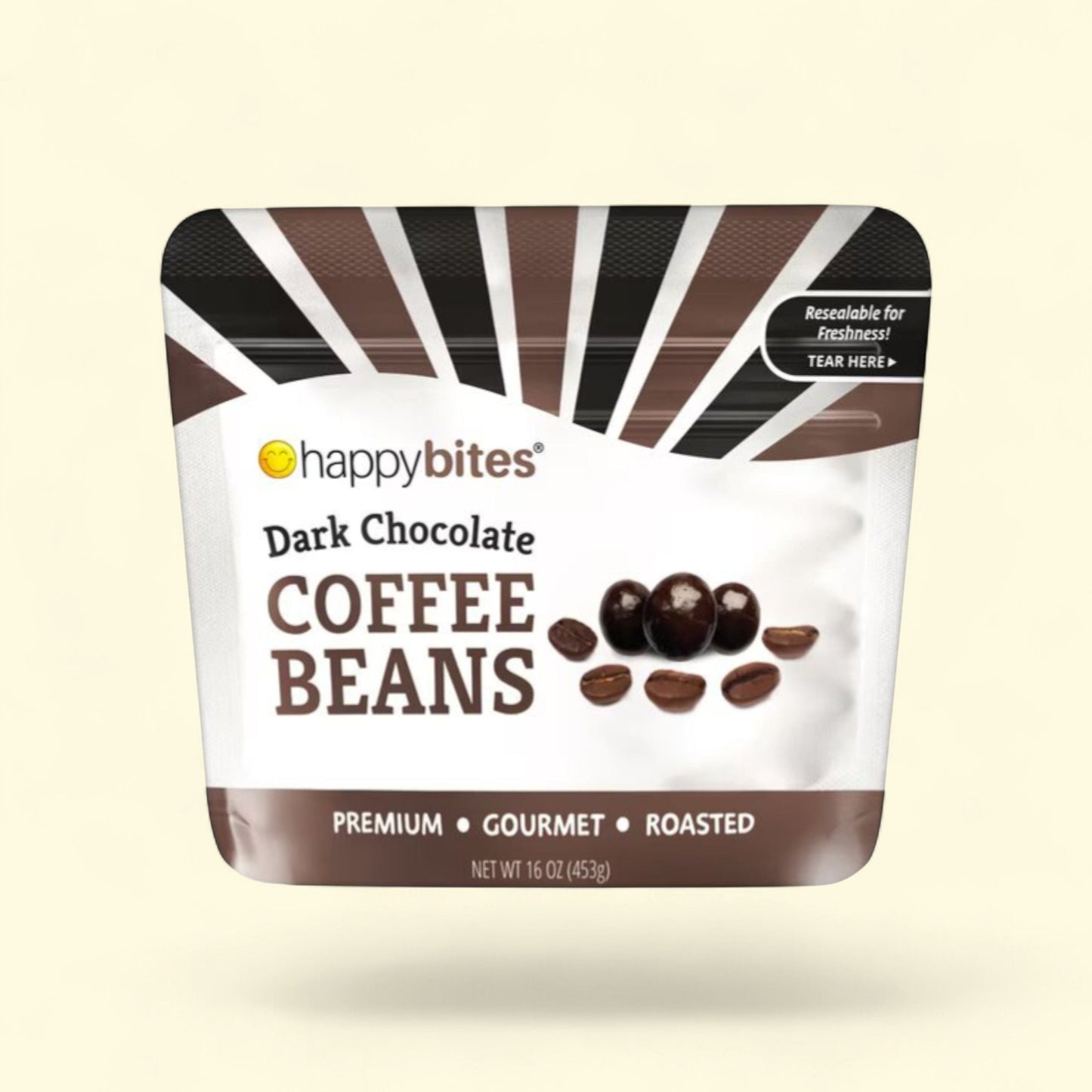 Happy Bites Dark Chocolate Covered Coffee Beans, 16 oz — authentic US product shipped worldwide by Treatspree