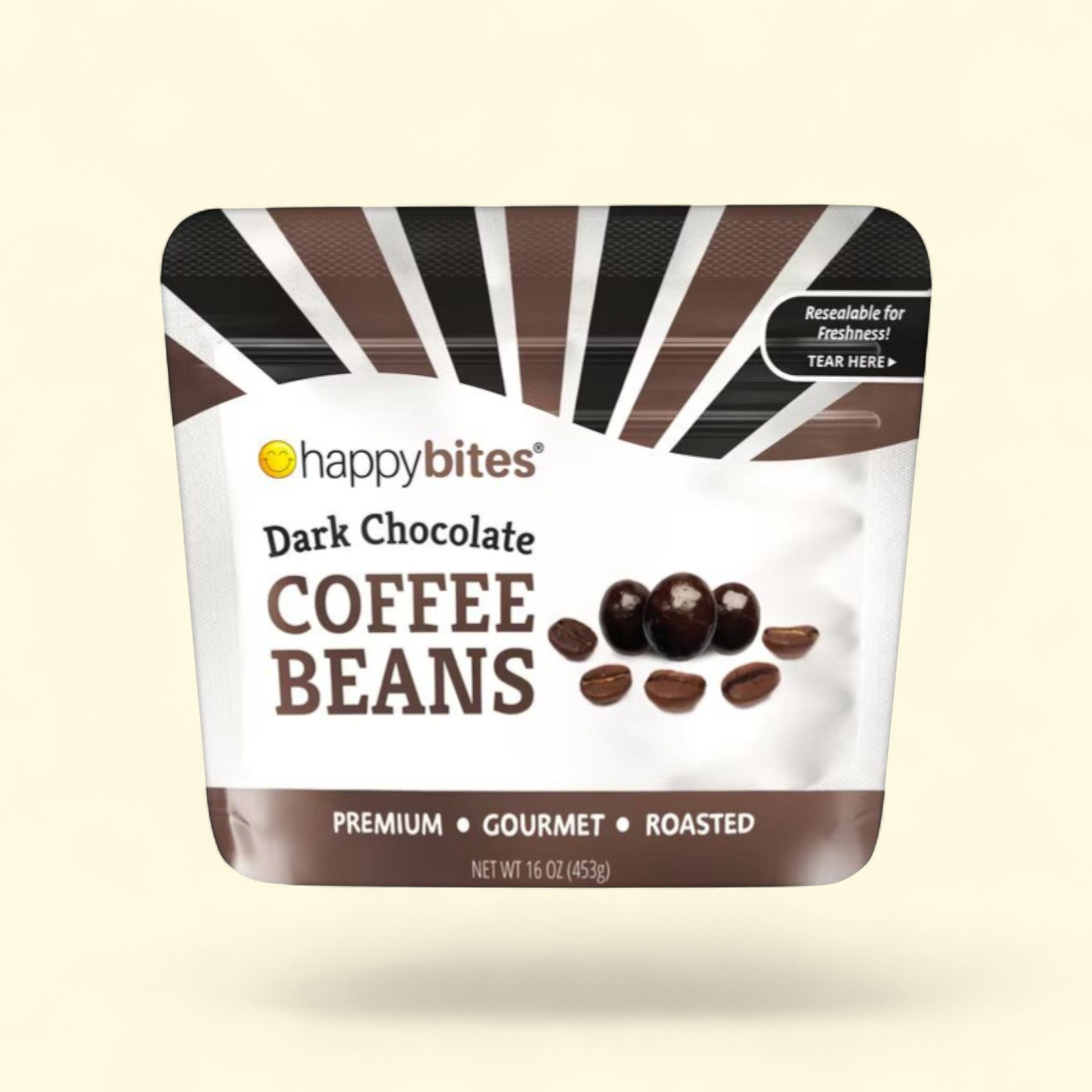 Happy Bites Dark Chocolate Covered Coffee Beans, 16 oz — authentic US product shipped worldwide by Treatspree