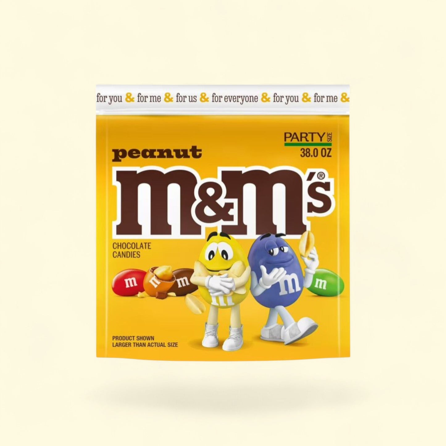 M&M's Peanut Milk Chocolate Candy, Party Size 38 oz — authentic US product shipped worldwide by Treatspree