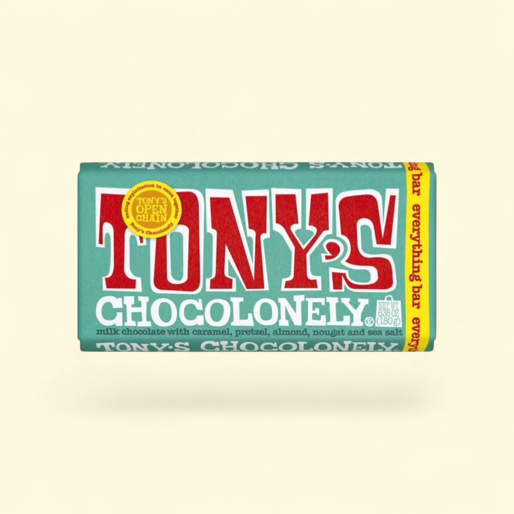 Tony's Chocolonely Milk Chocolate Everything Bar, 6.35 Oz — authentic US product shipped worldwide by Treatspree