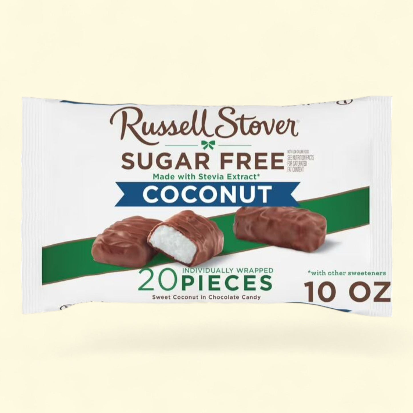 RUSSELL STOVER Coconut Chocolate Candy, 10 oz.