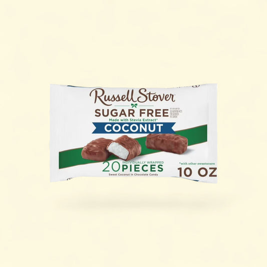 RUSSELL STOVER Coconut Chocolate Candy, 10 oz. — authentic US product shipped worldwide by Treatspree