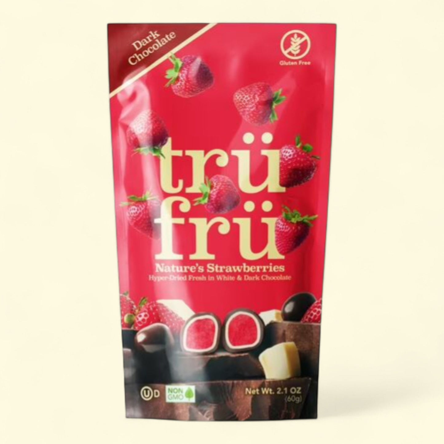 Tru Fru Hyper-Dried Real Strawberries in Dark Chocolate, 2.1 oz