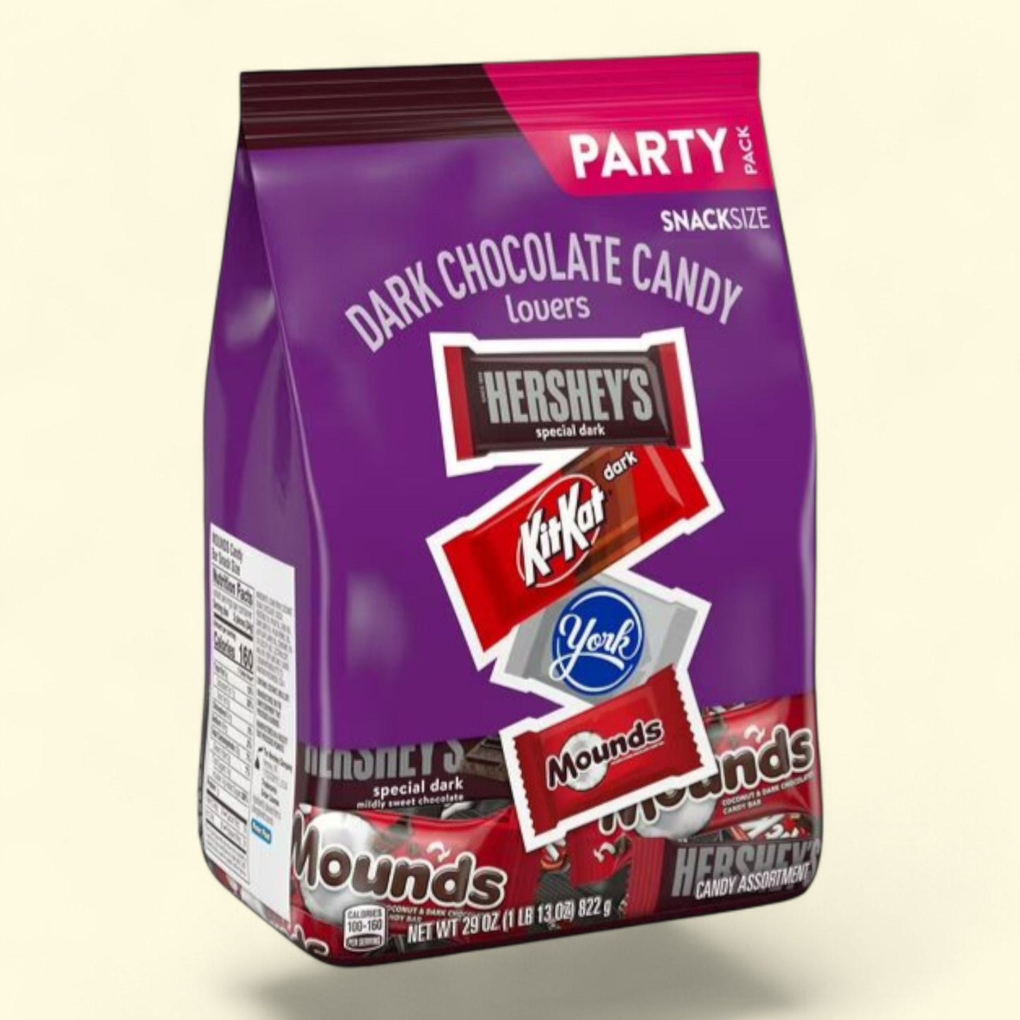 Hershey Assorted Dark Chocolate Flavored Snack Size Candy, 29 oz