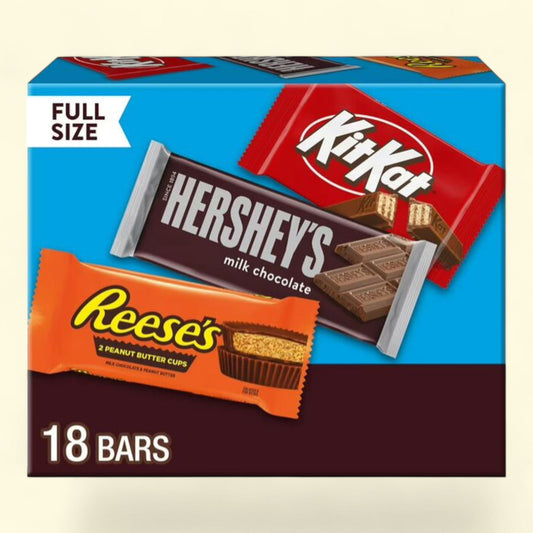 Hershey's, Kit Kat and Reese's Milk Chocolate Candy, Variety Box 27.3 oz, 18 Count