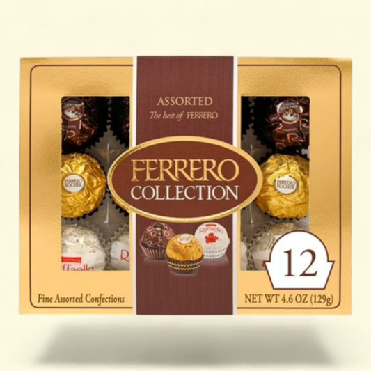 Ferrero Collection Premium Assorted Hazelnut Milk and Dark Chocolate and Coconut, 12 Count