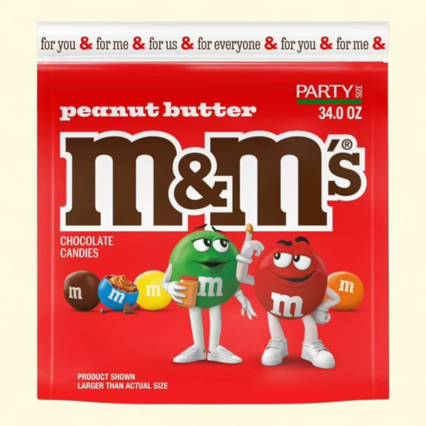 Bonbons M&M's au beurre de cacahuète, format fête, 1,08 kg