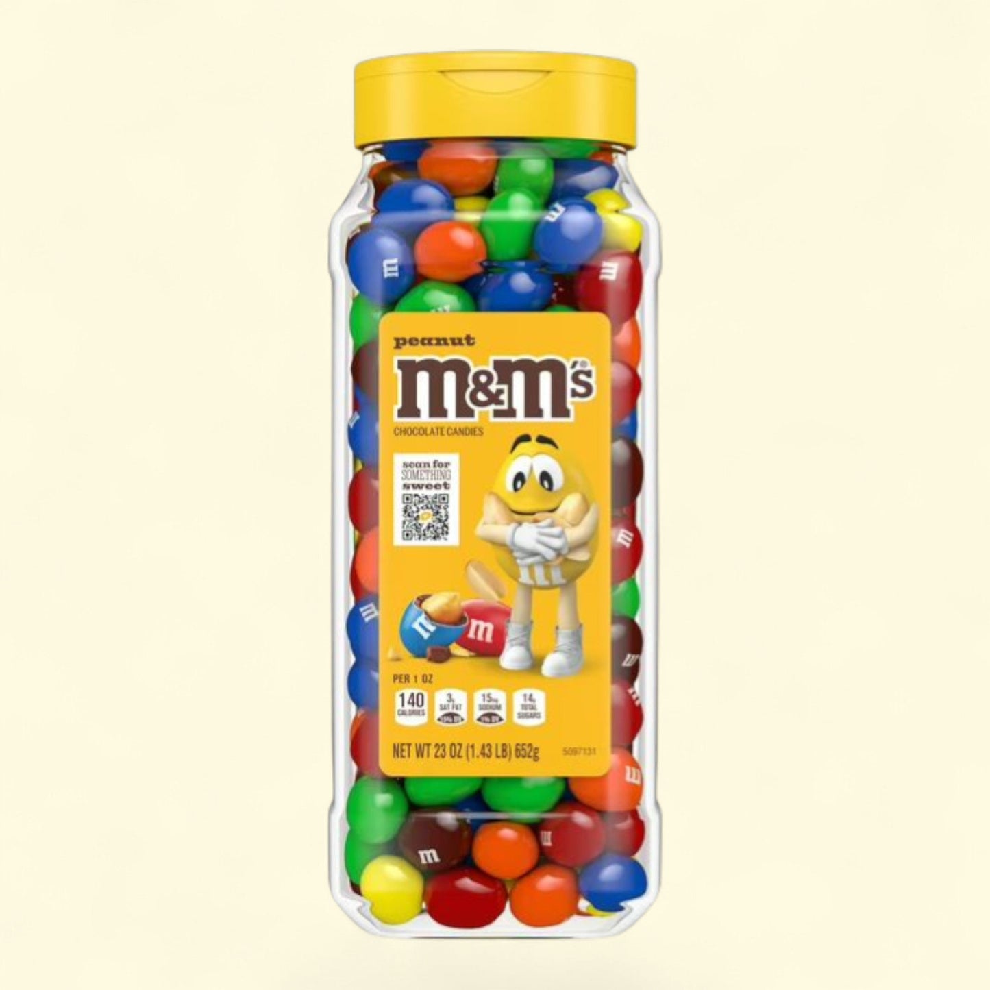 M&M's Peanut Milk Chocolate Candy Jar, 23 oz