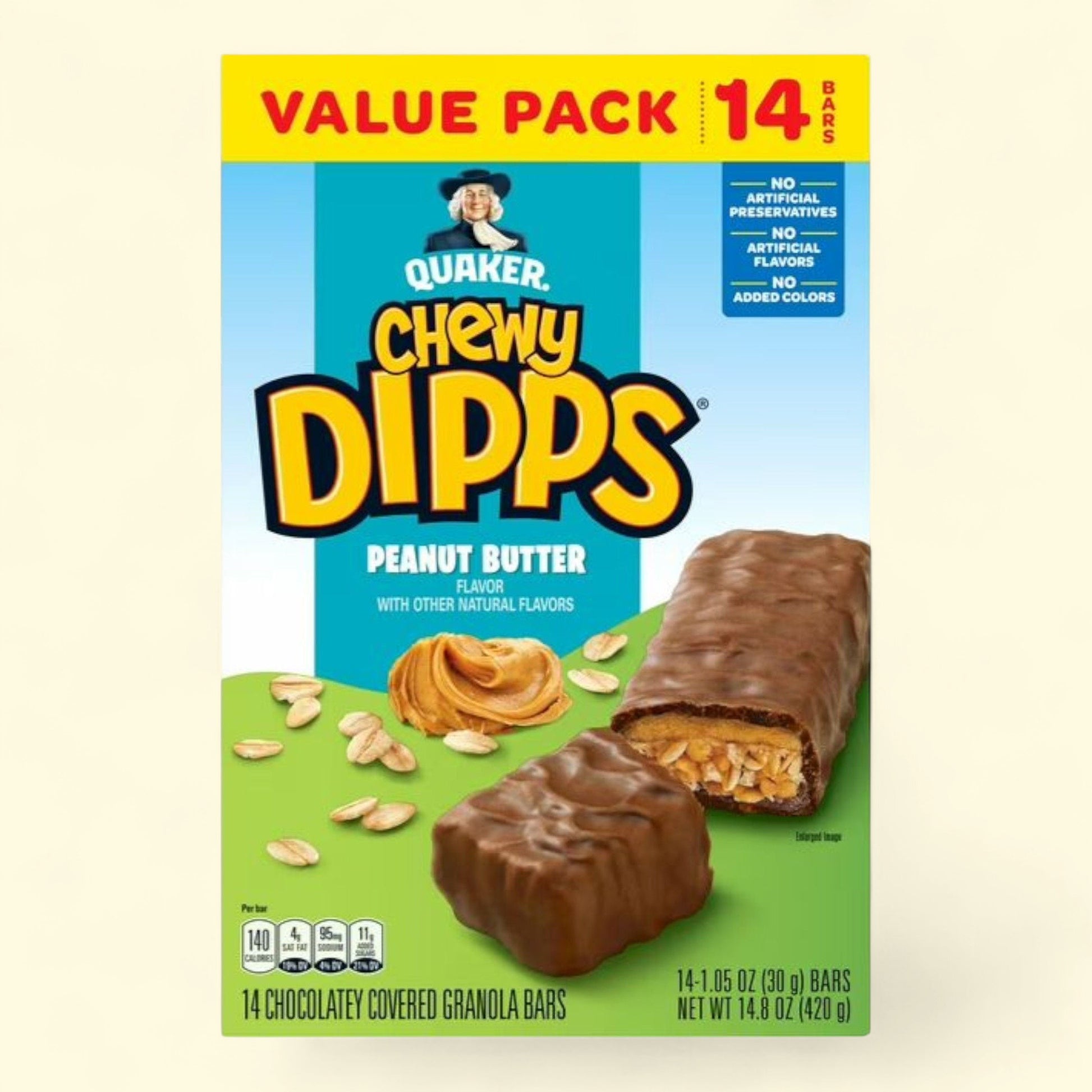 Quaker Chewy Dipps Chocolatey Covered Peanut Butter Granola Bars, 1... — authentic US product shipped worldwide by Treatspree