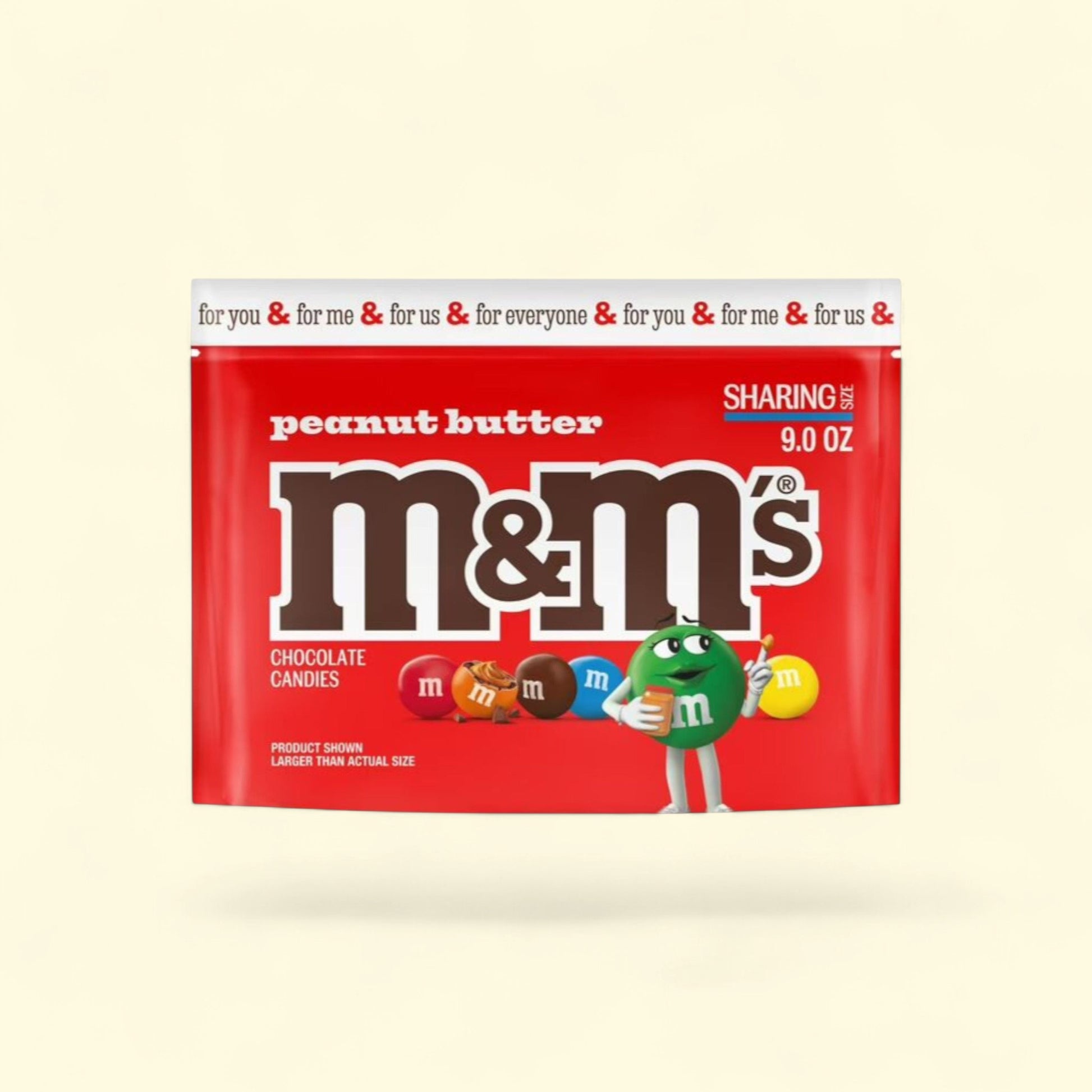 M&M's Peanut Butter Milk Chocolate Candy, Sharing Size - 9 oz — authentic US product shipped worldwide by Treatspree