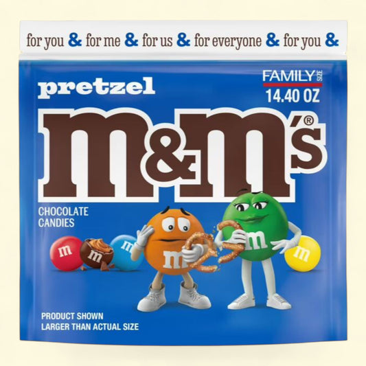 M&M's Pretzel Milk Chocolate Candy, Family Size 14.4 oz Bag