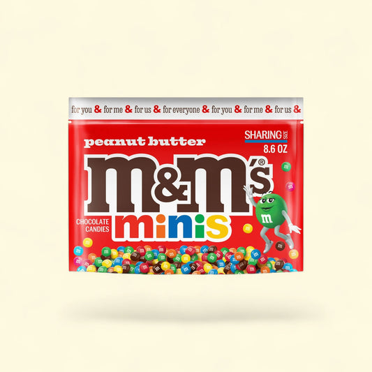 M&M's Minis Peanut Butter Milk Chocolate Candy, 8.6 oz. Bag — authentic US product shipped worldwide by Treatspree