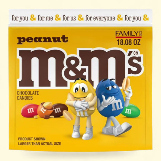M&M's Peanut Milk Chocolate Candy, Family Size - 18.08 oz
