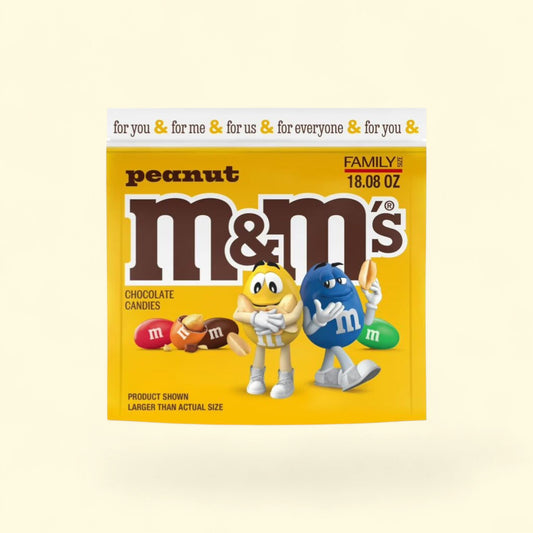 M&M's Peanut Milk Chocolate Candy, Family Size - 18.08 oz — authentic US product shipped worldwide by Treatspree