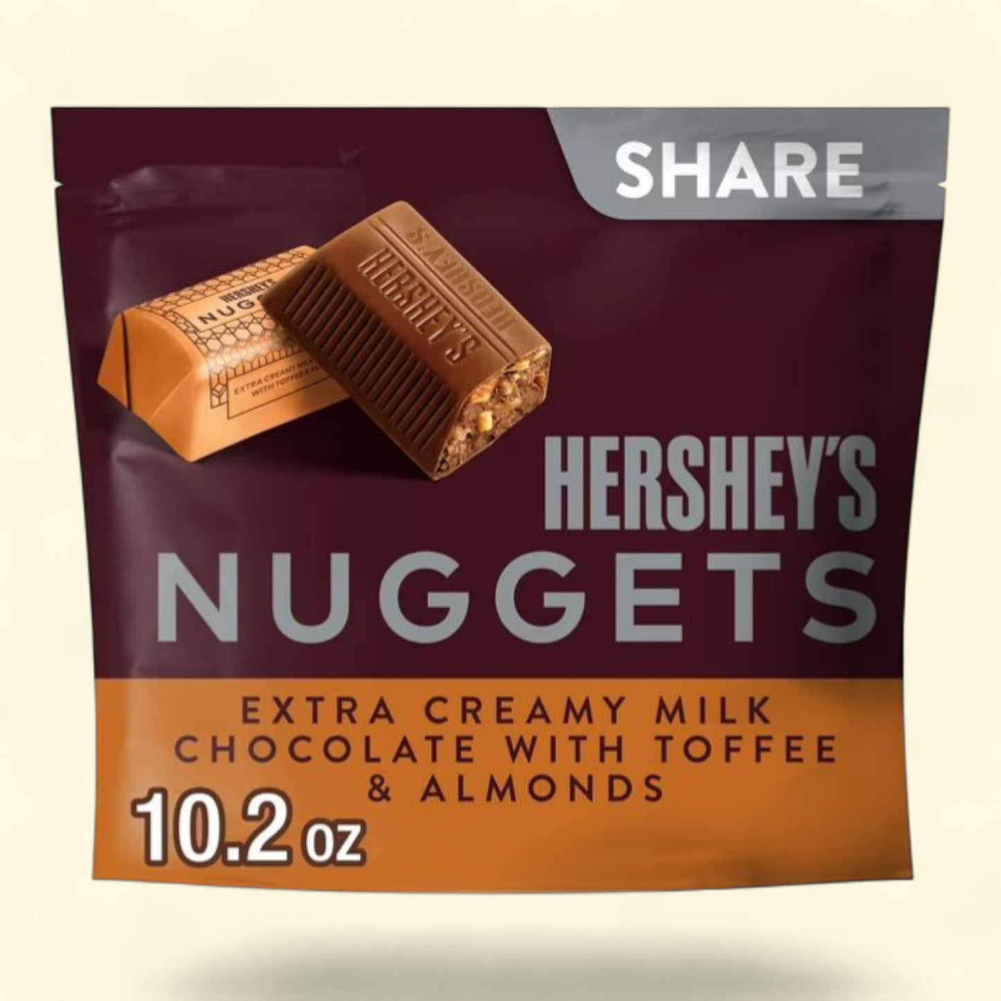 Hershey's Nuggets Milk Chocolate, Toffee and Almonds Candy, 10.2 oz
