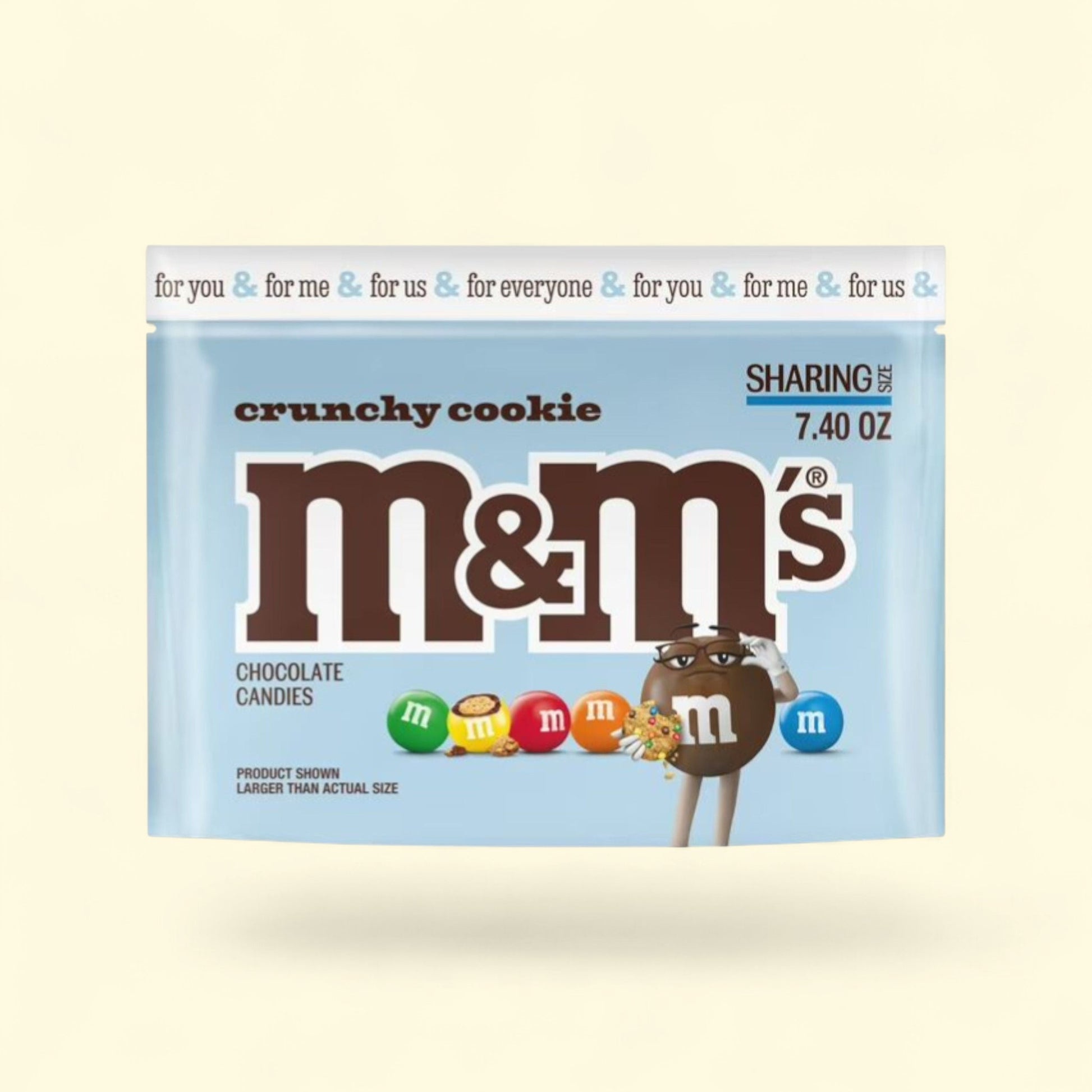 M&M's Crunchy Cookie Milk Chocolate Candy, 7.4 oz Bag — authentic US product shipped worldwide by Treatspree