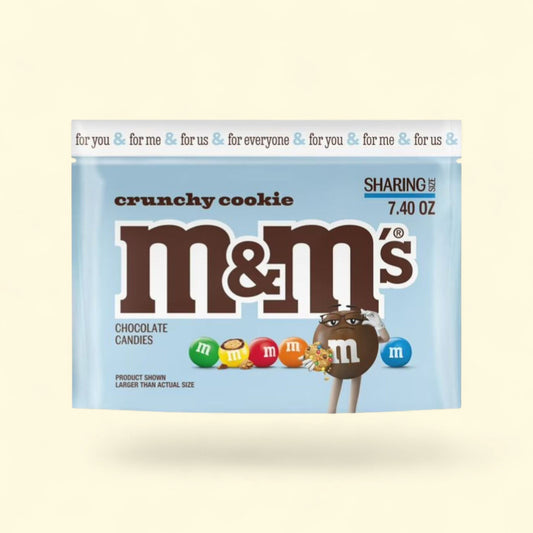 M&M's Crunchy Cookie Milk Chocolate Candy, 7.4 oz Bag — authentic US product shipped worldwide by Treatspree