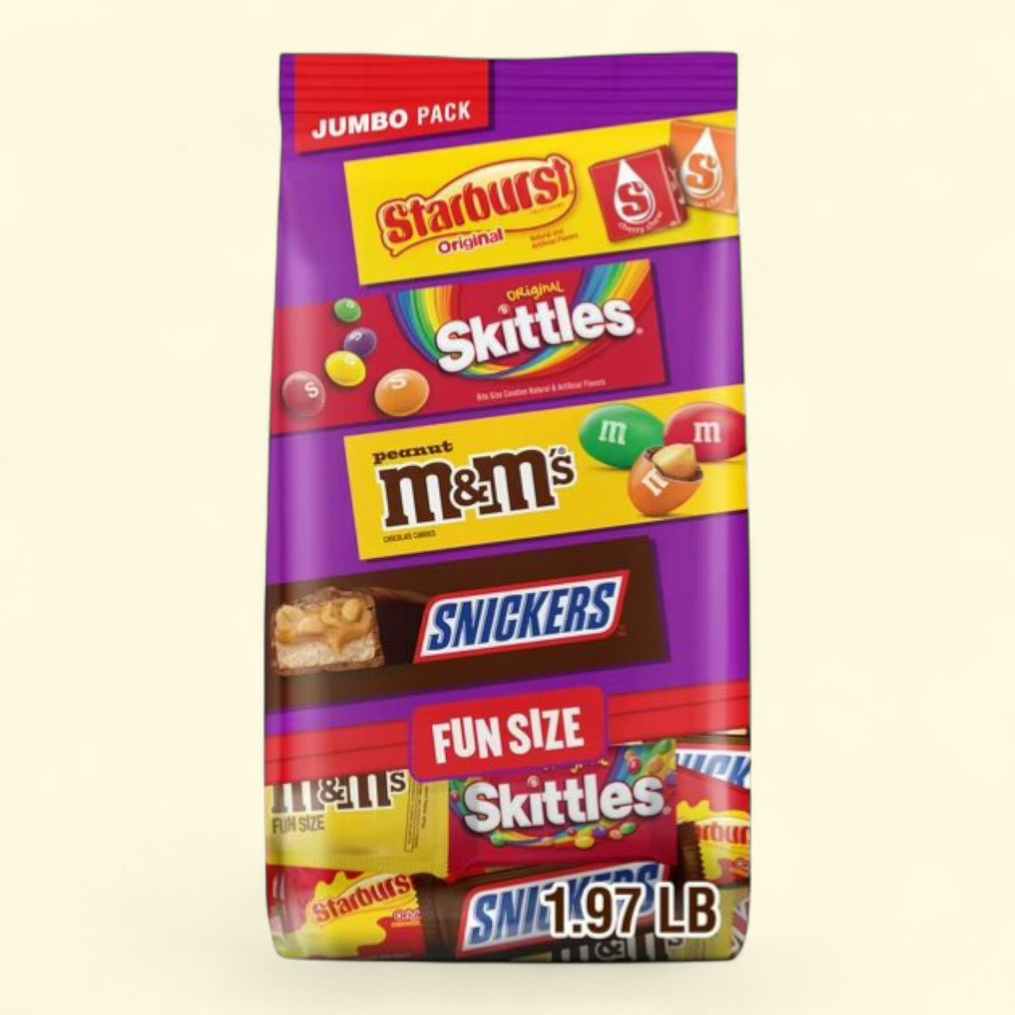 M&M's, Snickers, Skittles & Starburst Fun Size Candy Variety Pack, 31.59 oz