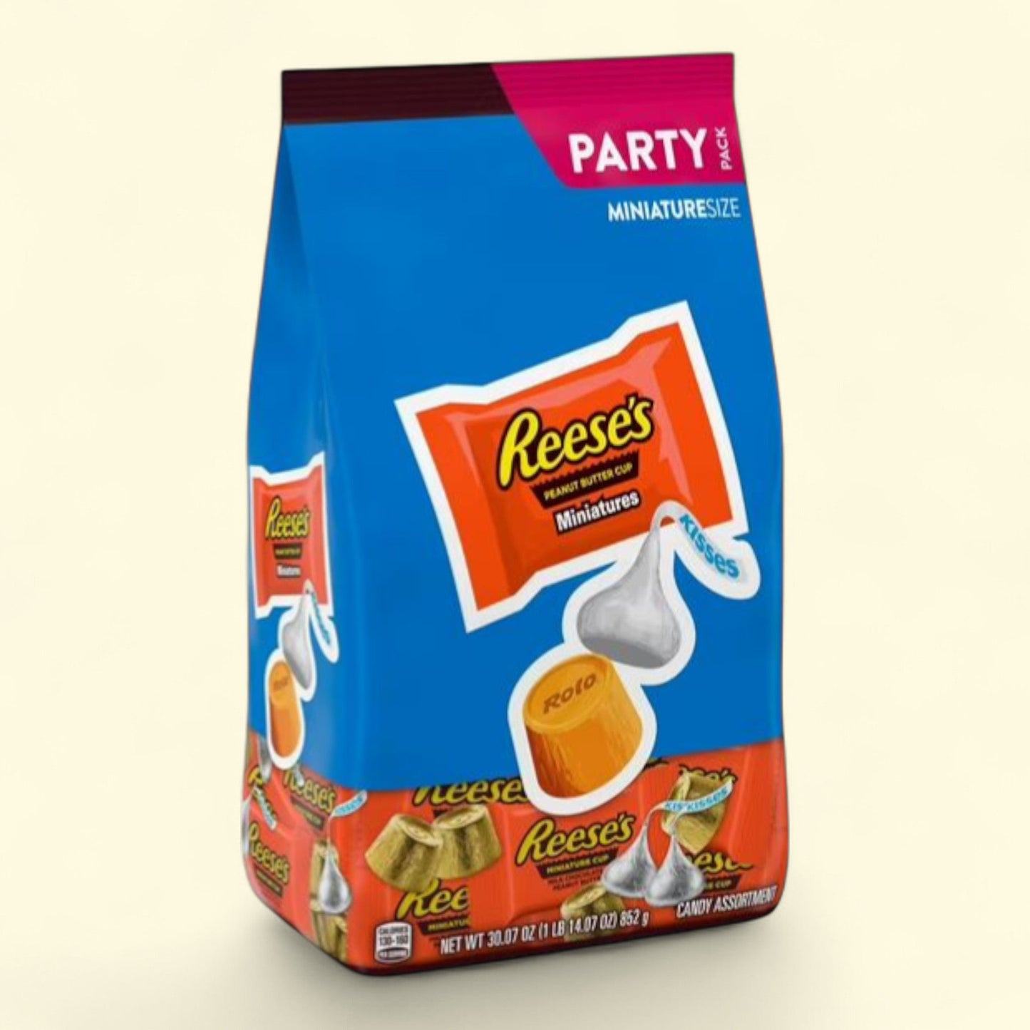 Hershey's Reese's Rolo Miniatures Candy, Party Pack 30.07 oz