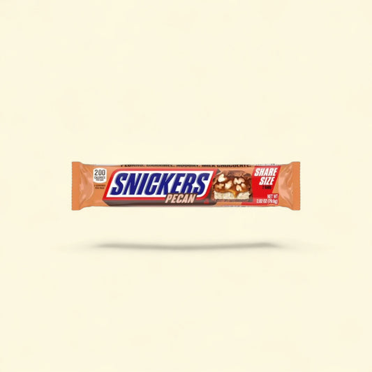 Snickers Pecan Milk Chocolate Bar, Share Size 2.82 oz — authentic US product shipped worldwide by Treatspree