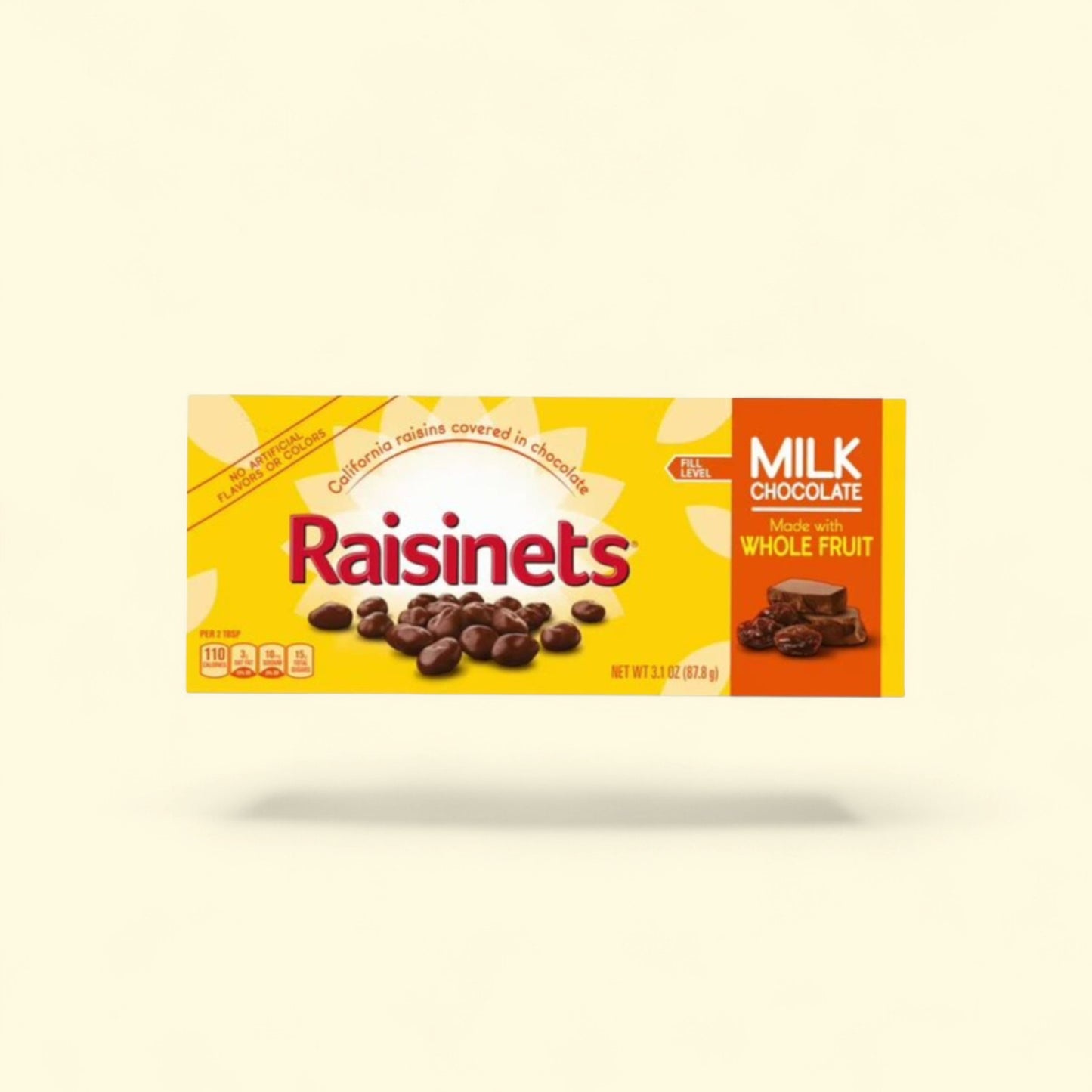 Raisinets Milk-Chocolate-Covered California Raisins, 3.1 oz — authentic US product shipped worldwide by Treatspree