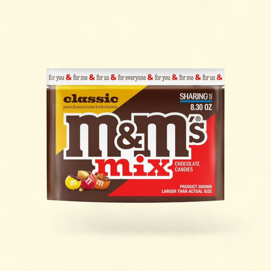 M&M's Classic Mix Chocolate Candy, 8.3 oz Bag — authentic US product shipped worldwide by Treatspree