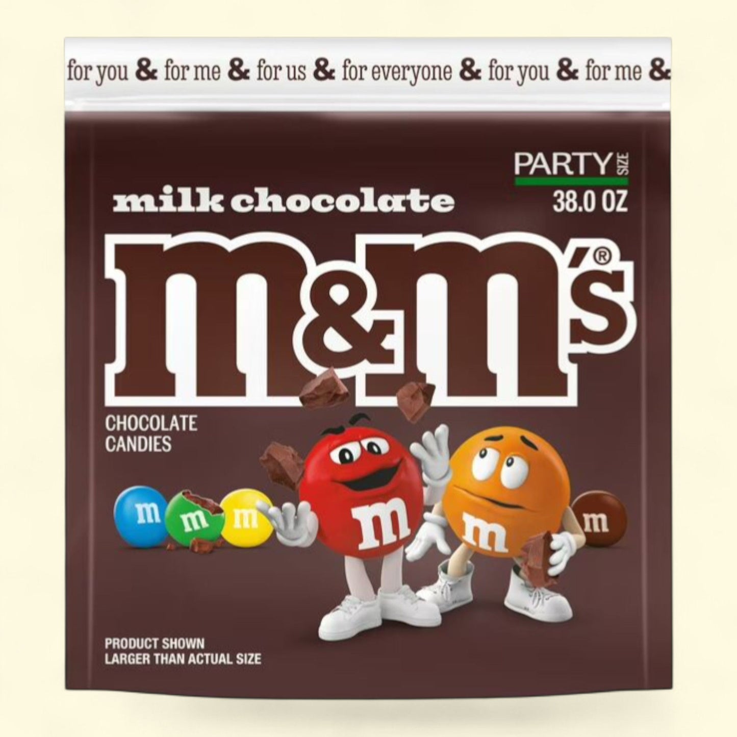 M&M's Milk Chocolate Candy, Party Size 38 oz