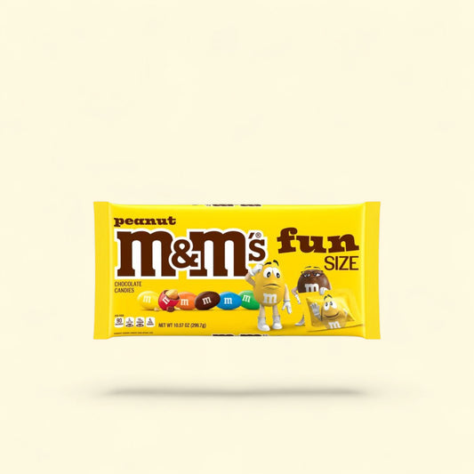 M&M's Peanut Milk Chocolate Candy, Fun Size - 10.57 oz — authentic US product shipped worldwide by Treatspree
