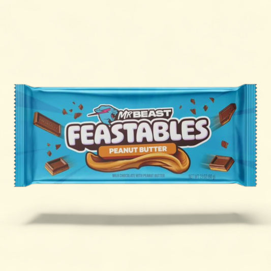 Feastables MrBeast Peanut Butter Milk Chocolate Bar, 2.1 oz (60g)